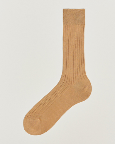 Herren | Italian Department | Bresciani | Cotton Ribbed Short Socks Light Khaki
