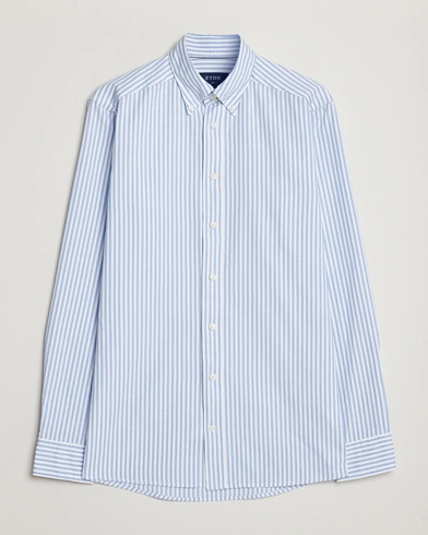 Herren | Eton | Eton | Slim Fit Royal Oxford Stripe Button Down Light Blue