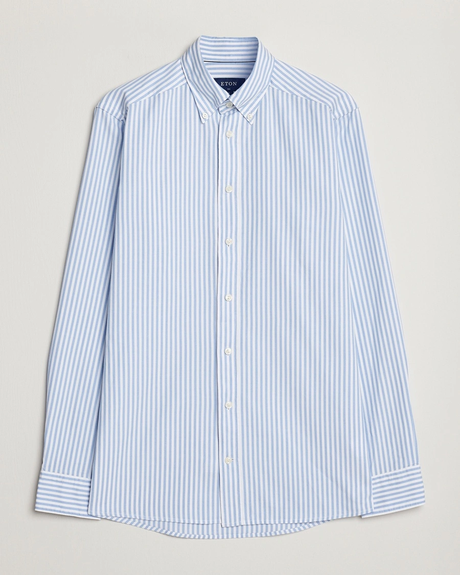 Eton Slim Fit Royal Oxford Stripe Button Down Light Blue – Blau