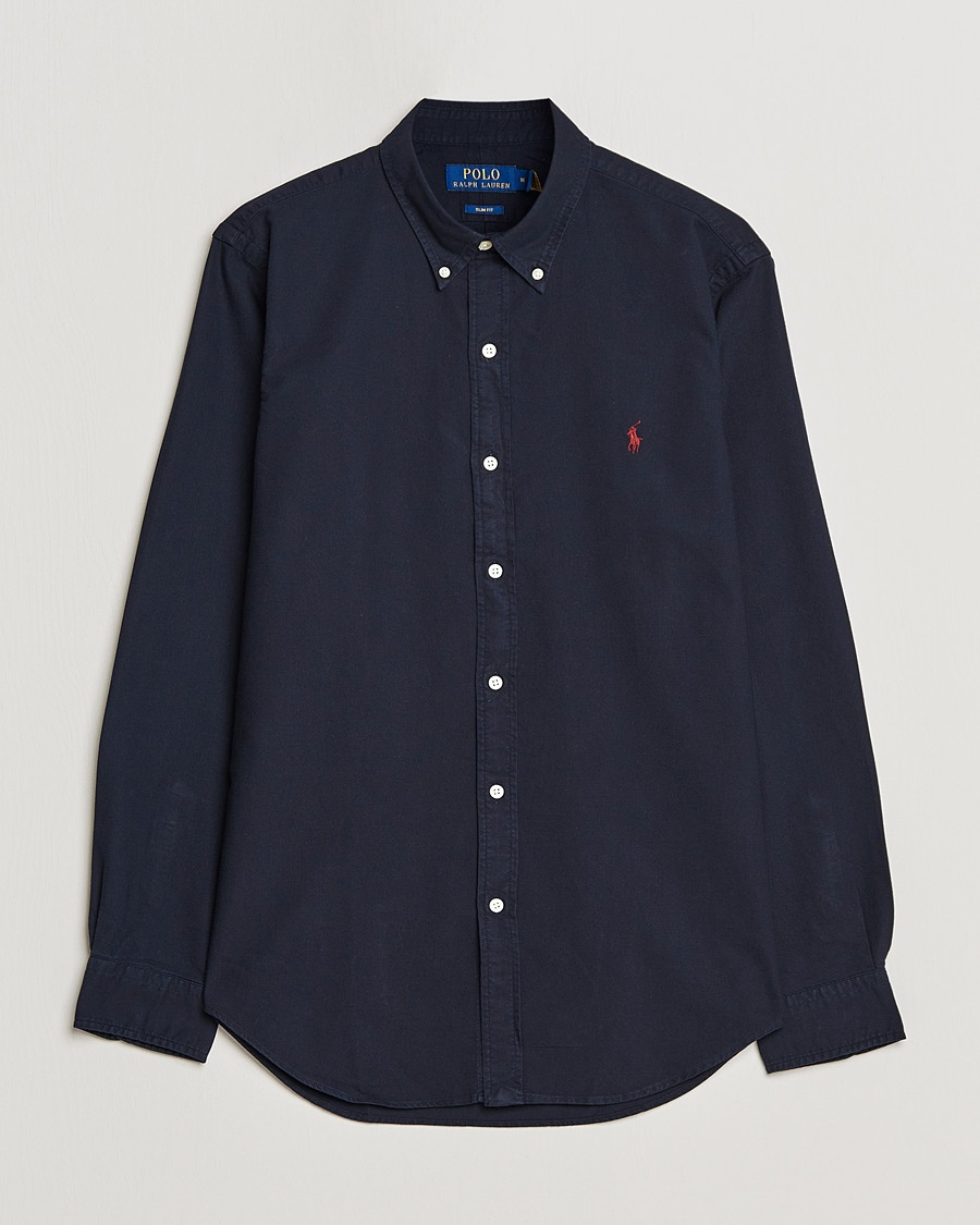 Herren | Freizeithemden | Polo Ralph Lauren | Slim Fit Garment Dyed Oxford Shirt Navy