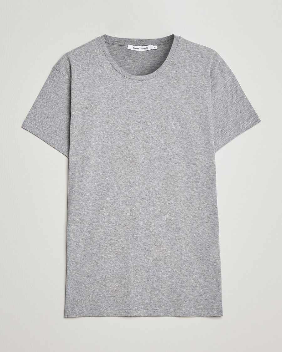 Samsøe & Samsøe Kronos Crew Neck Tee Light Grey Melange - Grau - T-shirt - Grösse: XL