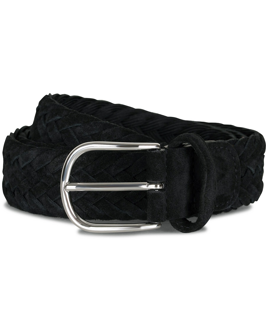  Woven Suede 3,5 cm Belt Black 90