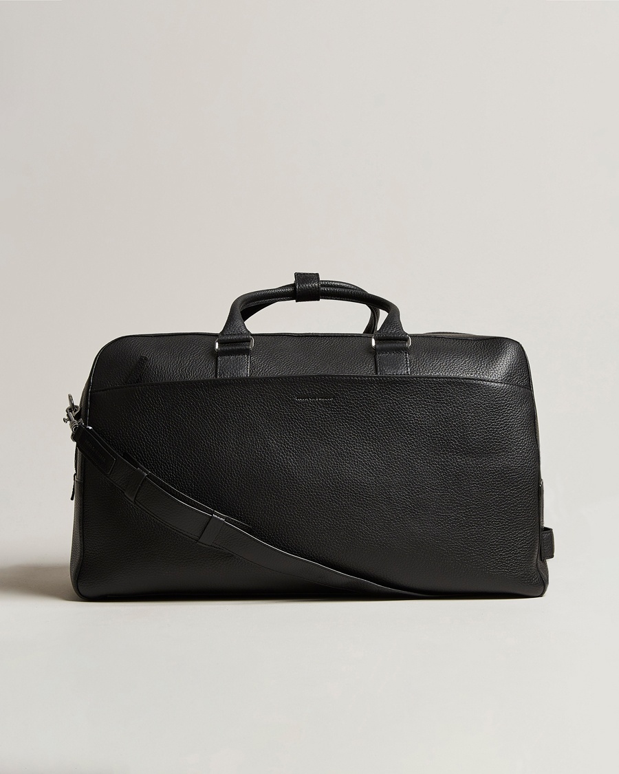  Brome Grained Leather Weekendbag Black