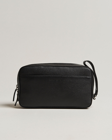 Tasche |  Wes Grained Leather Toilet Bag Black