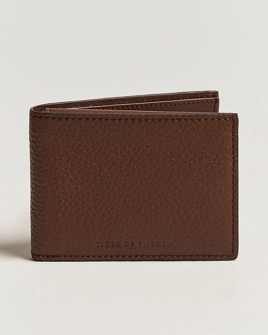 Tiger of Sweden Wrene Grained Leather Wallet Brown – Braun