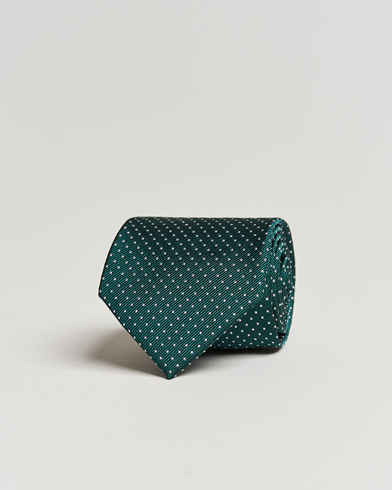 Herren | Krawatten | Amanda Christensen | Micro Dot Classic Tie 8 cm Green/White