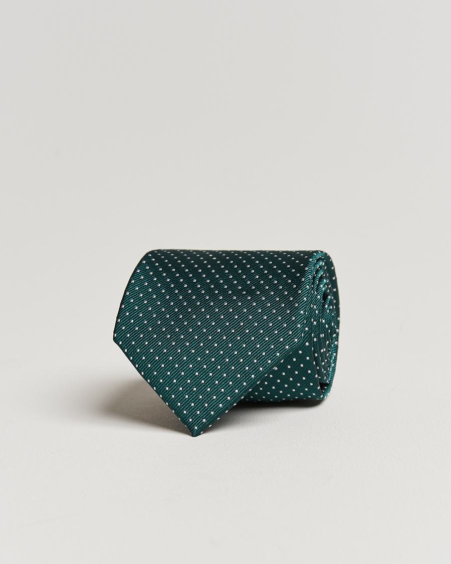 Amanda Christensen Micro Dot Classic Tie 8 cm Green/White – Grün