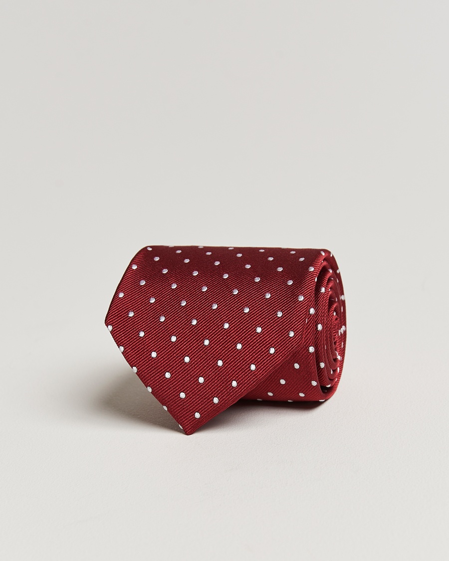Amanda Christensen Dot Classic Tie 8 cm Wine/White – Rot