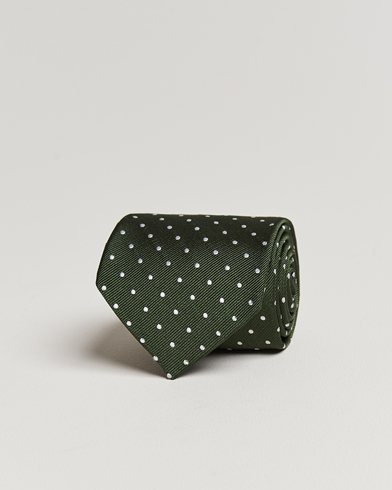 Herren | Krawatte | Amanda Christensen | Dot Classic Tie 8 cm Green/White
