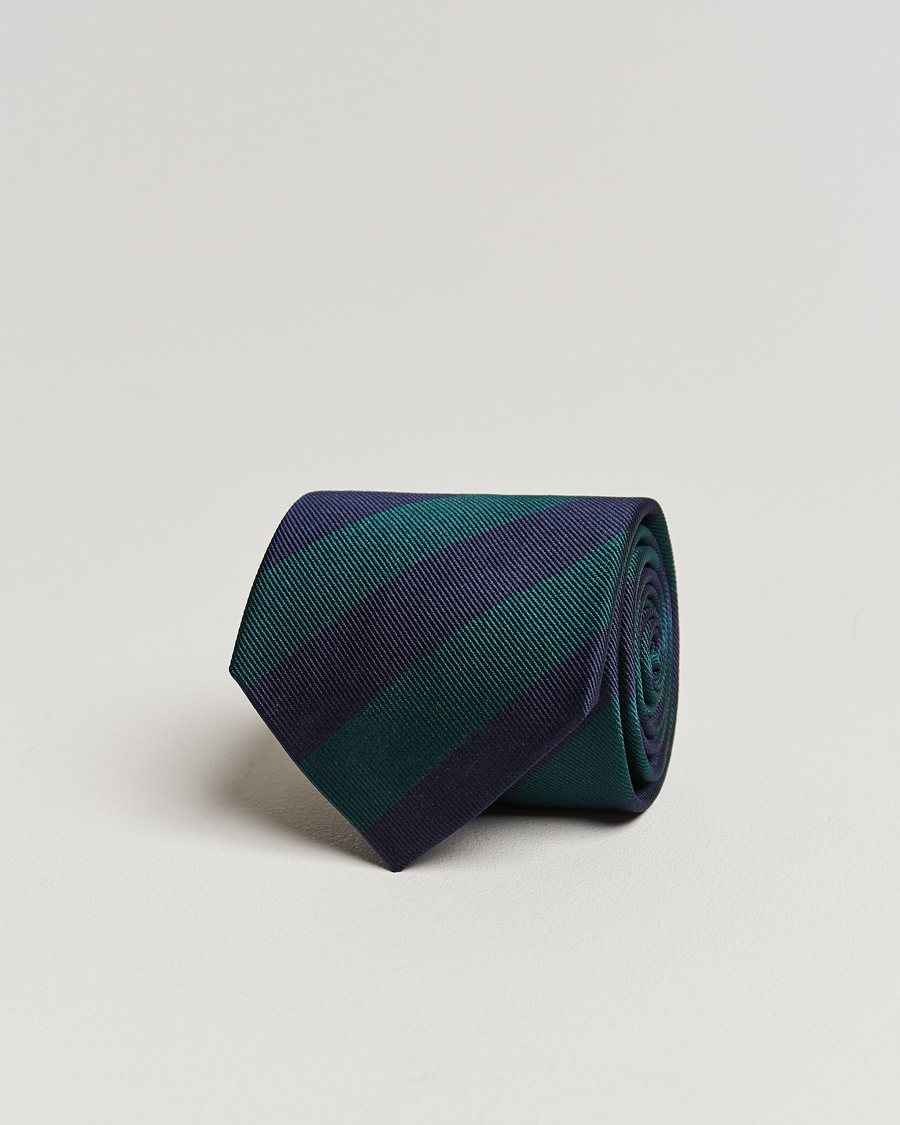 Herren | | Amanda Christensen | Regemental Stripe Classic Tie 8 cm Green/Navy