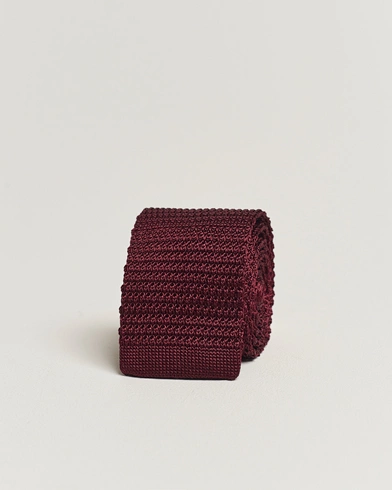 Herren | Accessoires | Amanda Christensen | Knitted Silk Tie 6 cm Wine Red