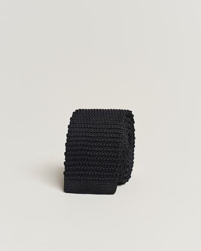 Herren | Krawatte | Amanda Christensen | Knitted Silk Tie 6 cm Black