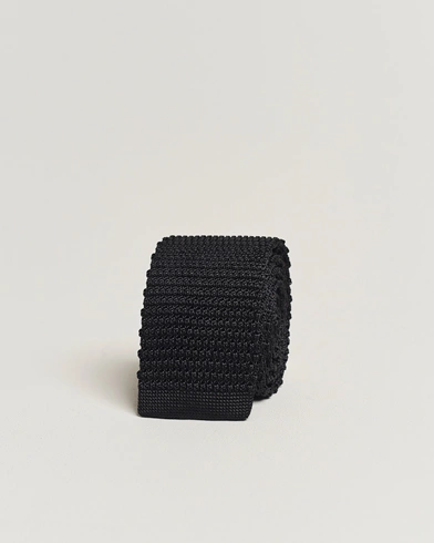 Herren |  | Amanda Christensen | Knitted Silk Tie 6 cm Black