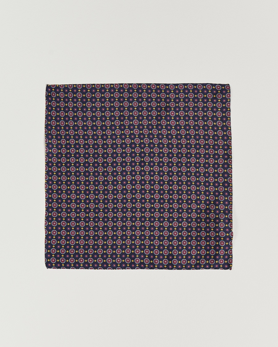 Herren | Amanda Christensen | Amanda Christensen | Medallion Silk Pocket Square Navy