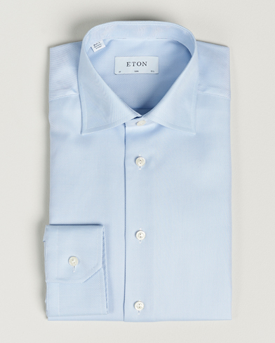 Herren | Formelle Hemden | Eton | Slim Fit Textured Twill Shirt Blue