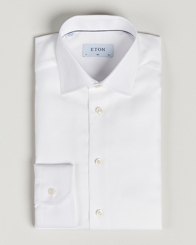 Herren | Eton | Eton | Slim Fit Textured Twill Shirt White