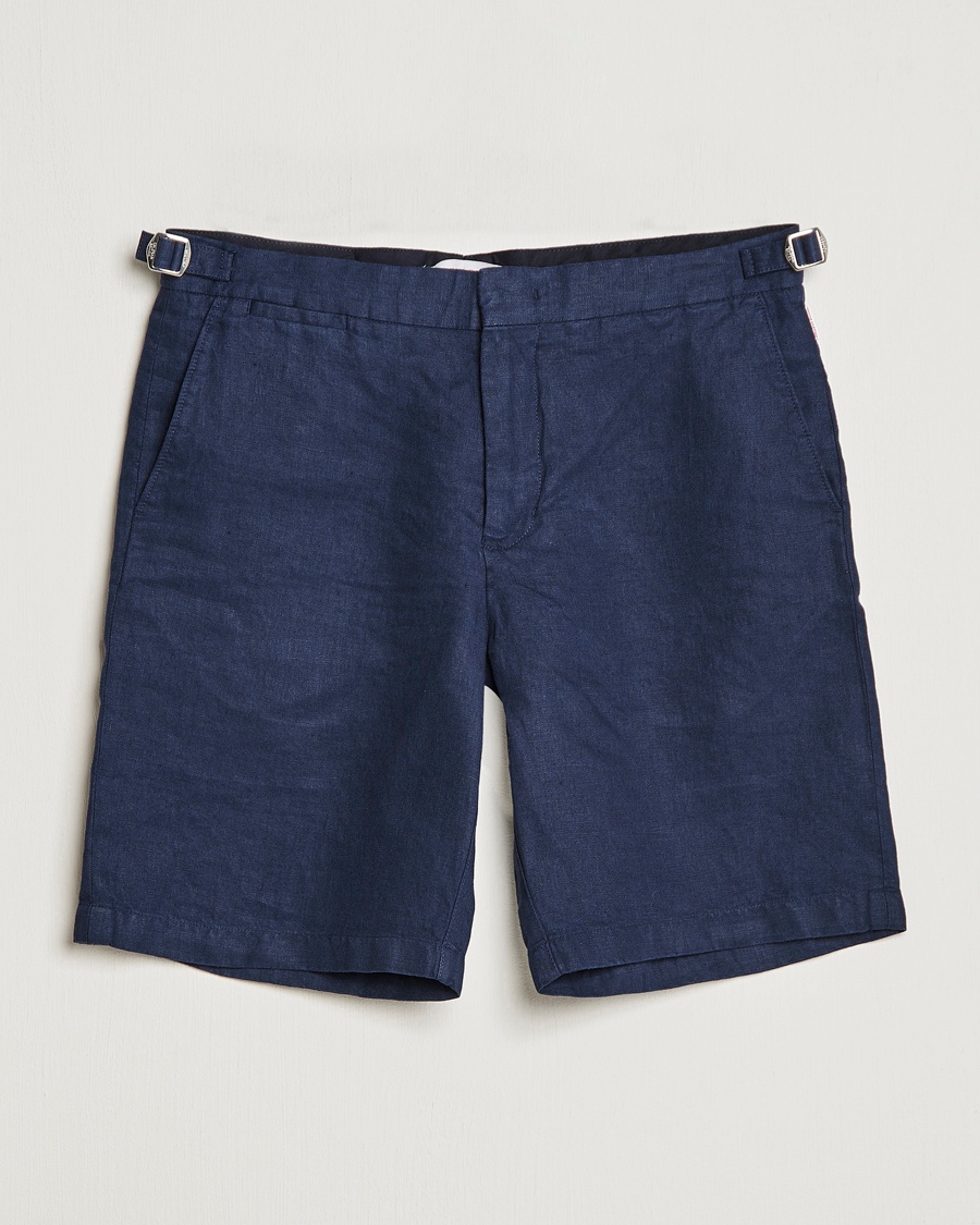 Orlebar Brown Norwich Linen Shorts Navy – Blau