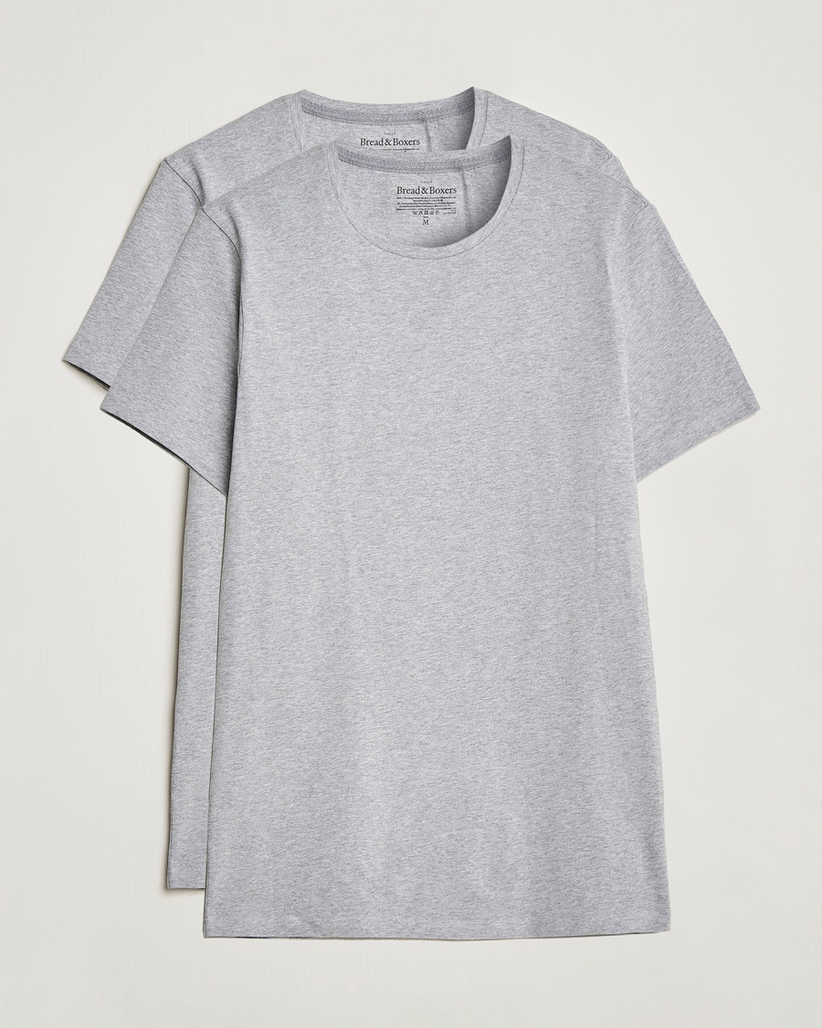 Herren | Kleidung | Bread & Boxers | 2-Pack Crew Neck Tee Grey Melange
