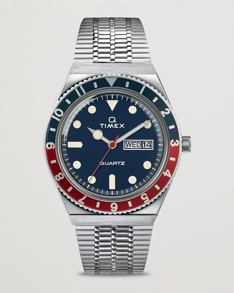Herren | Edelstahlarmband | Timex | Q Reissue 1979 Silver/Blue Dial