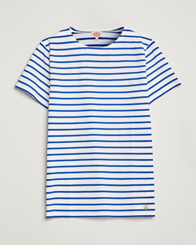 Herren |  | Armor-lux | Hoëdic Boatneck Héritage Stripe T-shirt White/Blue