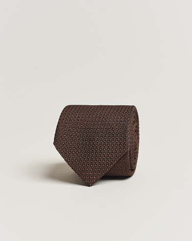 Herren | Festive | Amanda Christensen | Silk Grenadine 8 cm Tie Brown