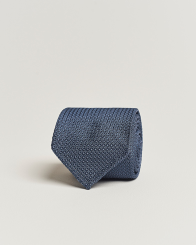 Herren | Krawatten | Drake's | Silk Grenadine Handrolled 8 cm Tie Petrol Blue