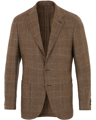 Butterfly Checked Wool Blazer Light Brown
