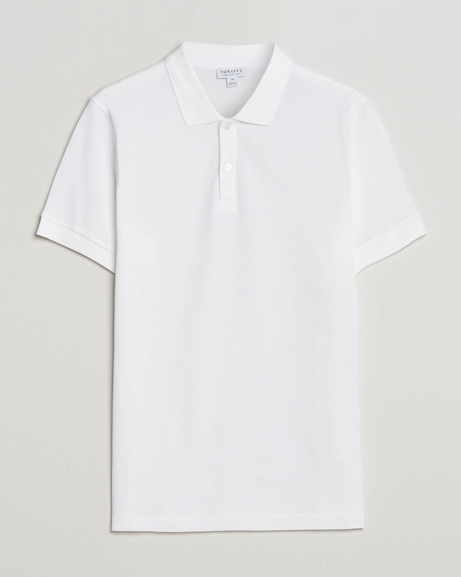 Herren | | Sunspel | Short Sleeve Pique Polo White