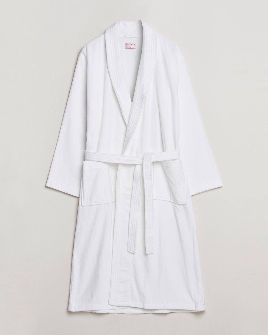 Derek Rose Cotton Velour Gown White – Weiß