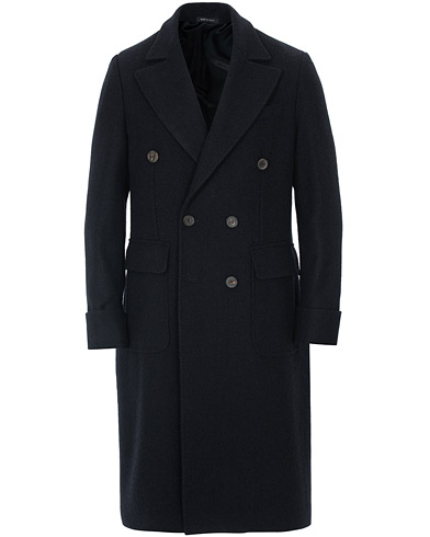  Nicholas Double Breasted Wool Polo Coat Navy