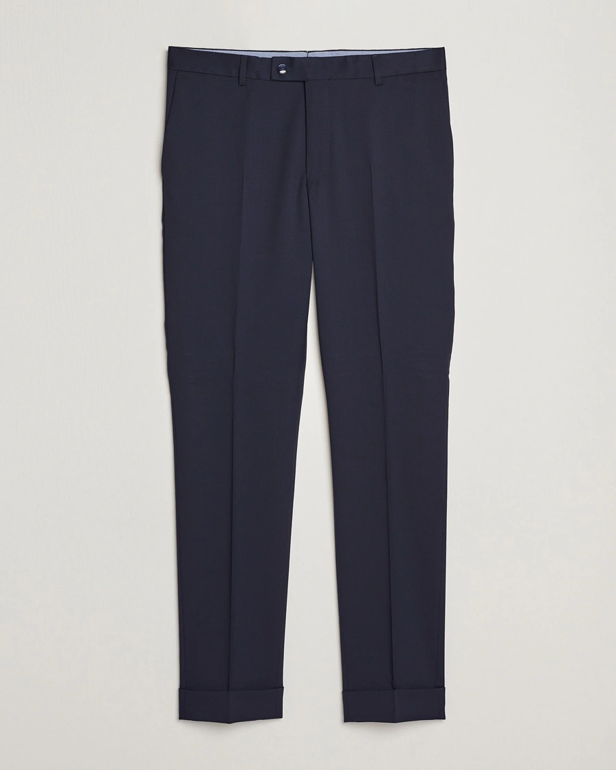 Morris Prestige Wool Suit Trousers Navy – Blau
