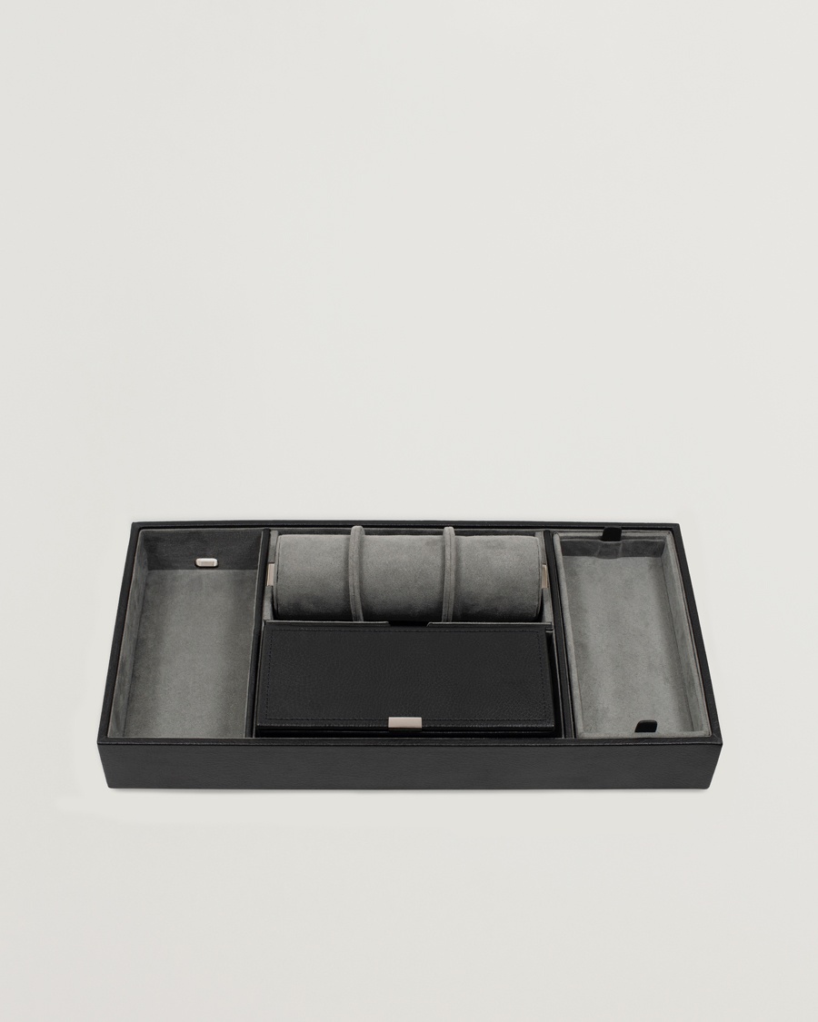 WOLF Howard Valet Tray with Cuff Black/Grey Pebble – Grau
