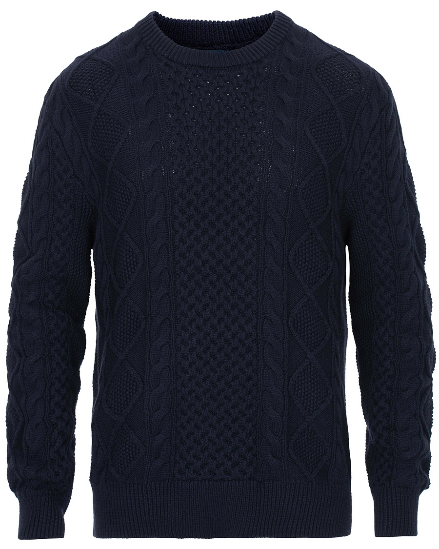  Aran Knitted Sweater Hunter Navy
