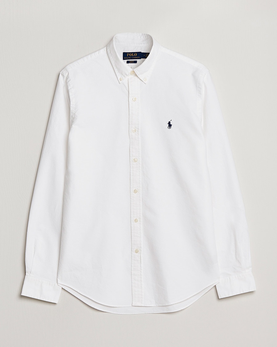 Herren | Christmas 2024 | Polo Ralph Lauren | Slim Fit Garment Dyed Oxford Shirt White