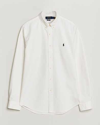 Polo Ralph Lauren Slim Fit Garment Dyed Oxford Shirt White – Weiß