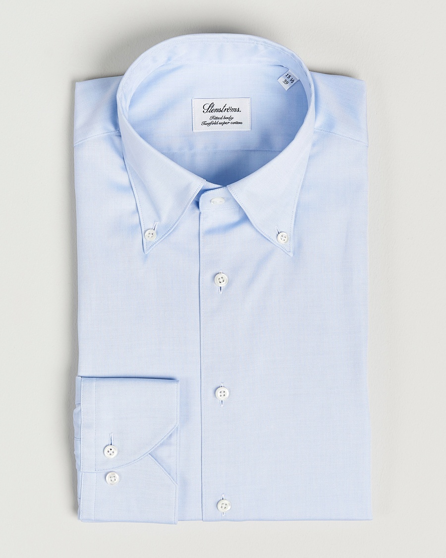 Herren | Businesshemden | Stenströms | Fitted Body Button Down Shirt Light Blue