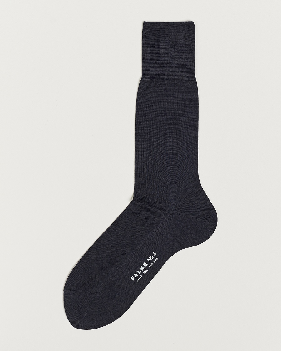Herren | Falke | Falke | No. 4 Pure Silk Socks Dark Navy