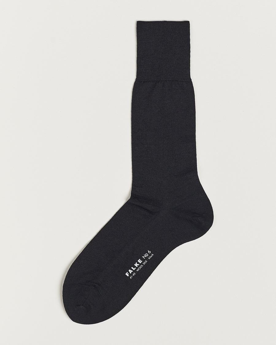 Falke No. 6 Finest Merino & Silk Socks Black - Schwarz - Socken - Grösse: 45-46