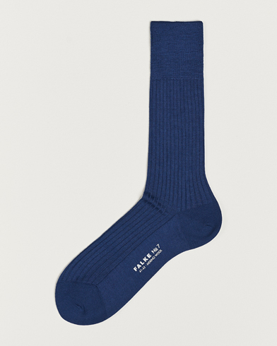 Herren |  | Falke | No. 7 Finest Merino Ribbed Socks Royal Blue