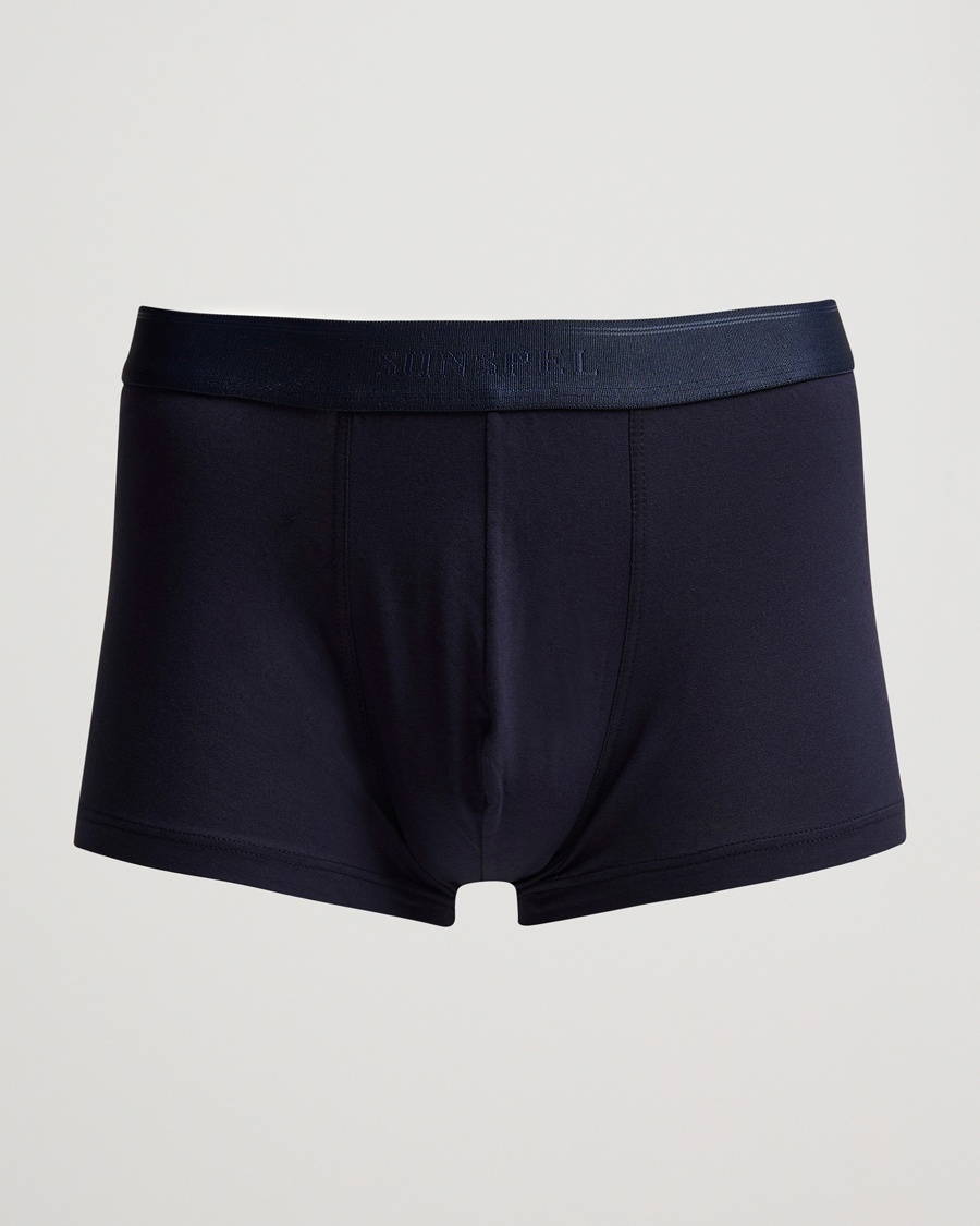 Sunspel Cotton Stretch Trunk Navy – Blau