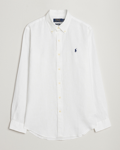 Herren | Leinenhemden | Polo Ralph Lauren | Custom Fit Linen Button Down White
