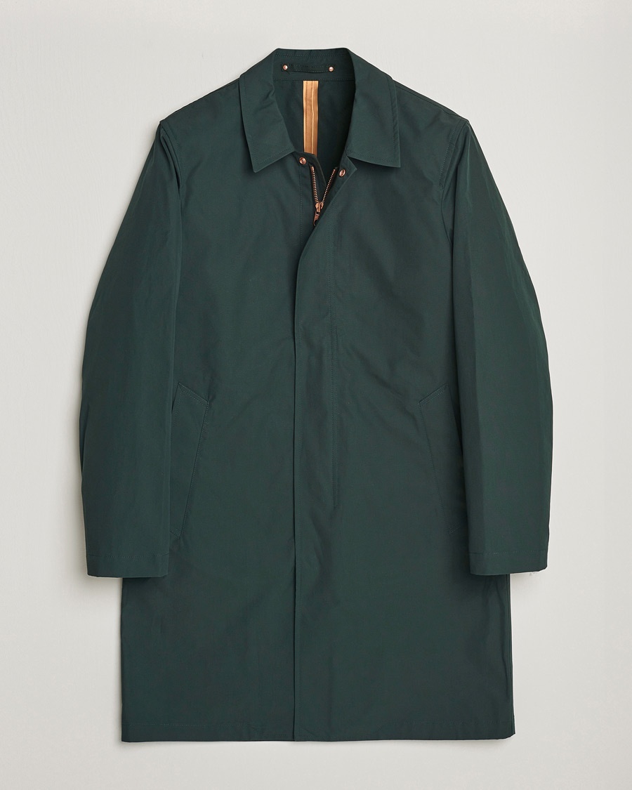 Private White V.C. Unlined Cotton Ventile Mac Coat 3.0 Racing Green