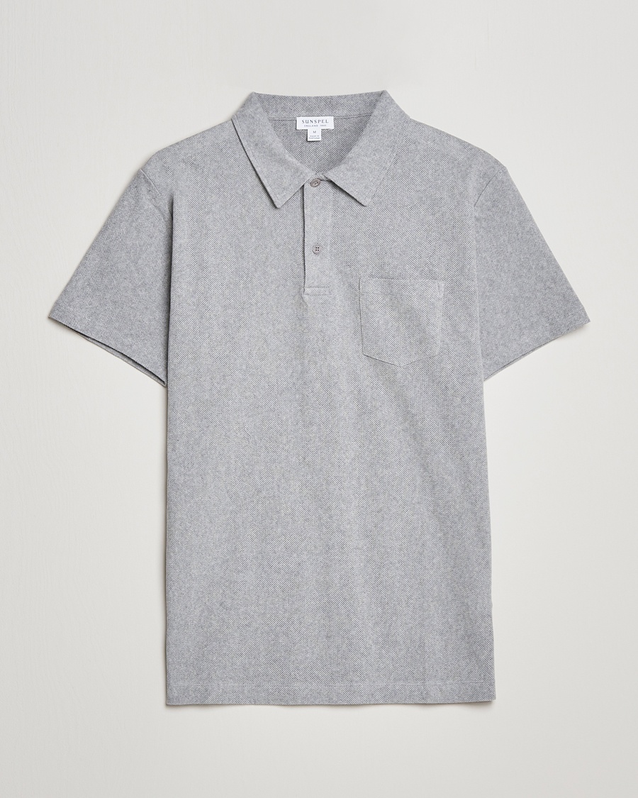 Sunspel Riviera Polo Shirt Grey Melange – Grau