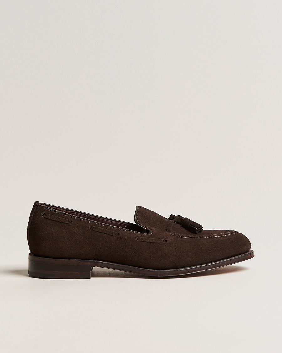 Loake 1880 Russell Tassel Loafer Chocolate Brown Suede – Braun