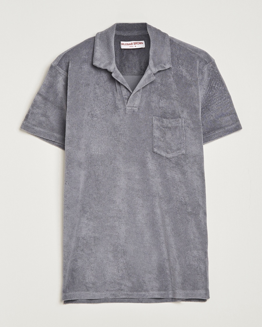 Orlebar Brown Terry Polo Granite - Grau - Kurzarm-Poloshirts - Grösse: L