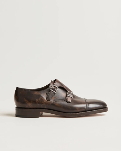 Herren | Handgefertigte Schuhe | John Lobb | William Double Monkstrap Dark Brown Calf