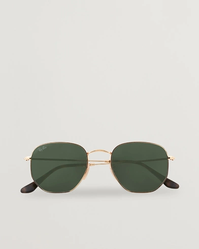 Herren | Eckige Sonnenbrillen | Ray-Ban | 0RB3548N Hexagonal Sunglasses Gold/Green