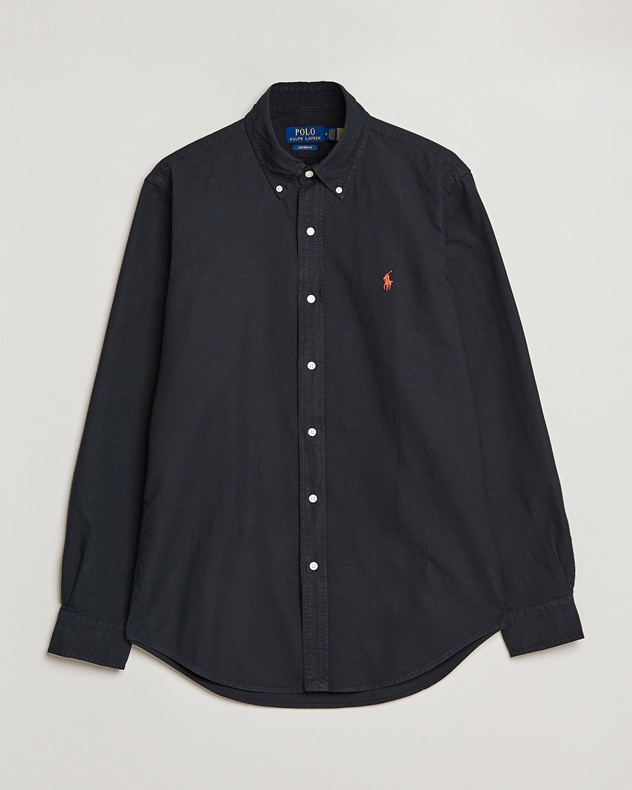 Herren | Freizeithemden | Polo Ralph Lauren | Custom Fit Garment Dyed Oxford Shirt Black