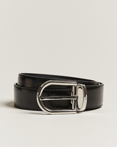Herren | Montblanc | Montblanc | Horseshoe Coated Buckle 30mm Leather Belt Black