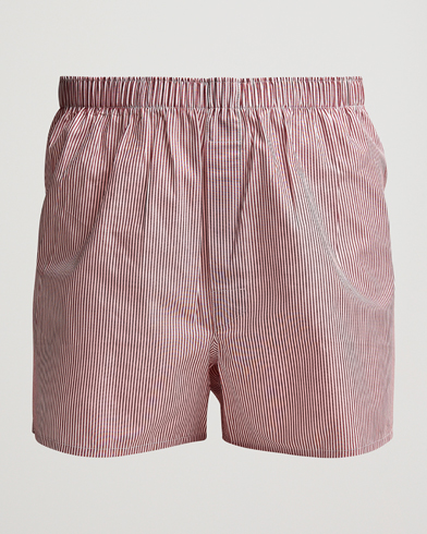 Herren | Underwear | Sunspel | Classic Woven Cotton Boxer Shorts Red/White